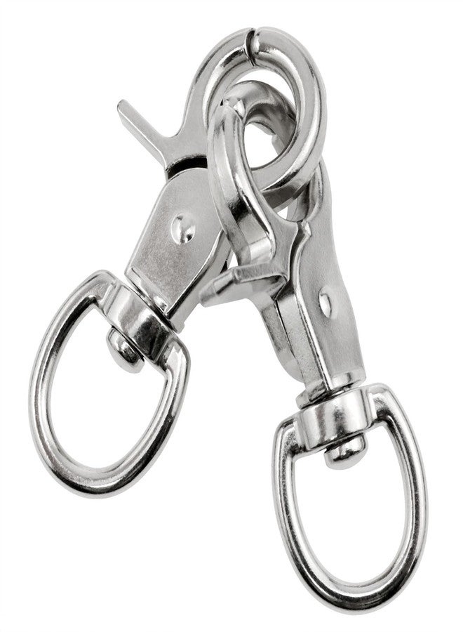 LoveIysp Lovelysp Zinc Alloy Key Chain Door Lock Pets Cage Hook Belt Clip Dog Leash Hooks for Webbing, leashes, pet Collars, Leash Rotation Clips (Silver 60mm) -2pcs - Image 2